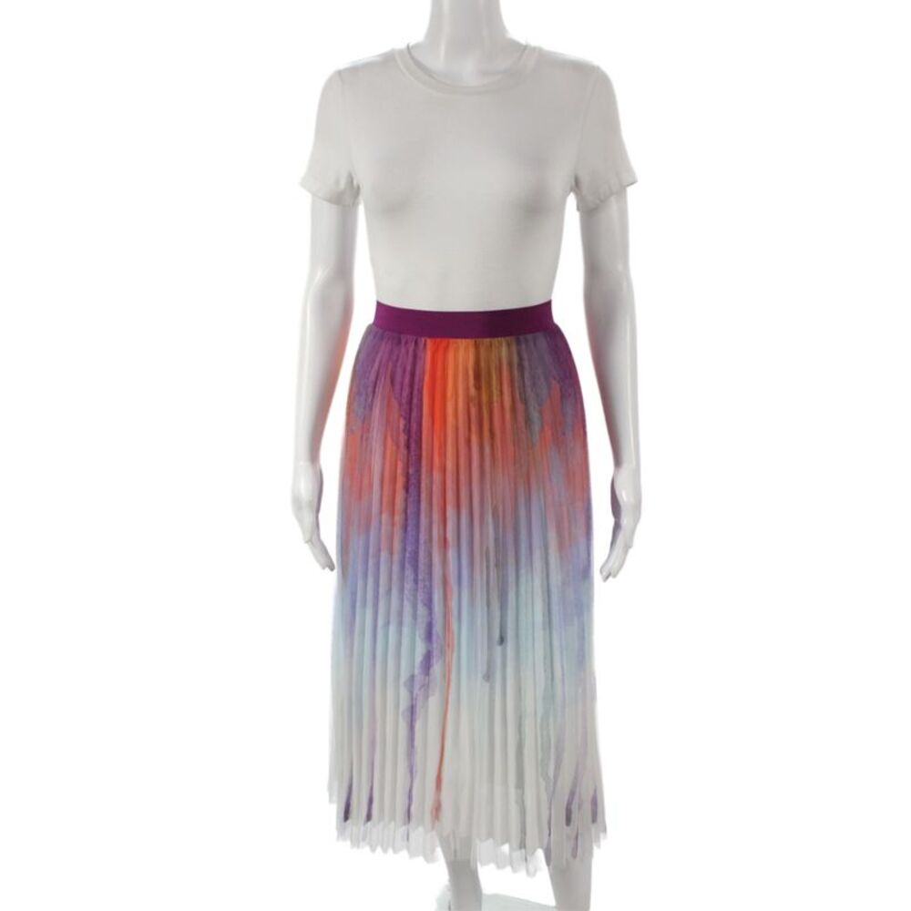 Zero Degrees Celsius Womens Multicolor Ombre Pleated Midi Skirt Size XL